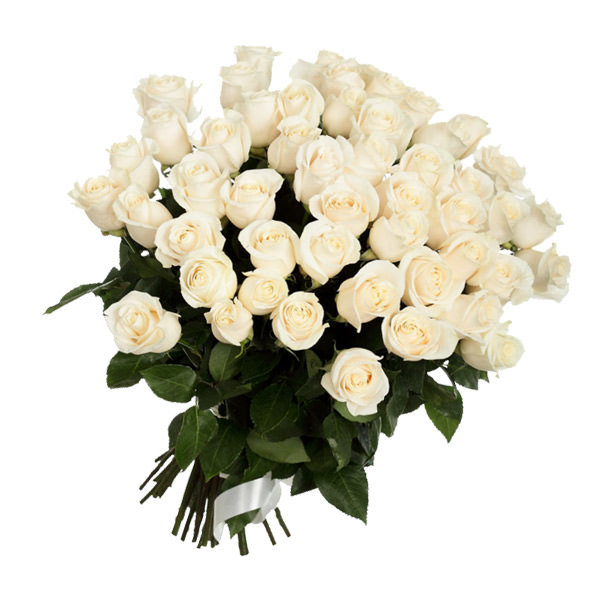 Букет белых роз – нестареющая классика на любой повод.