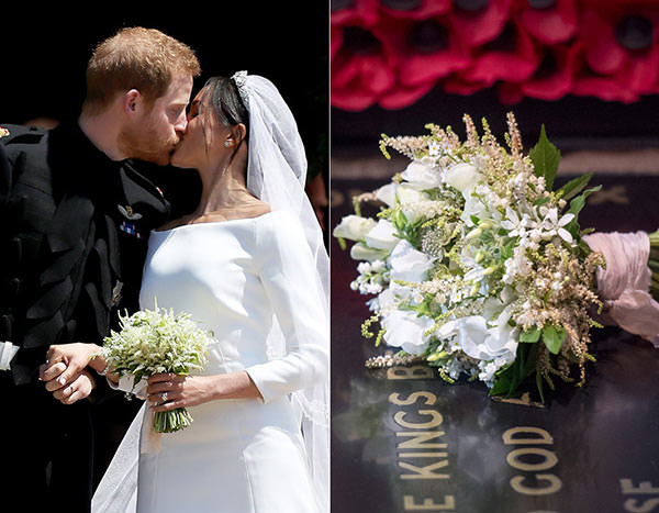 Букет невесты Меган Маркл с любимыми цветами Дианы.