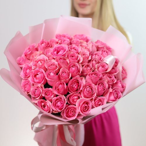 Большой букет из 51 розовой розы