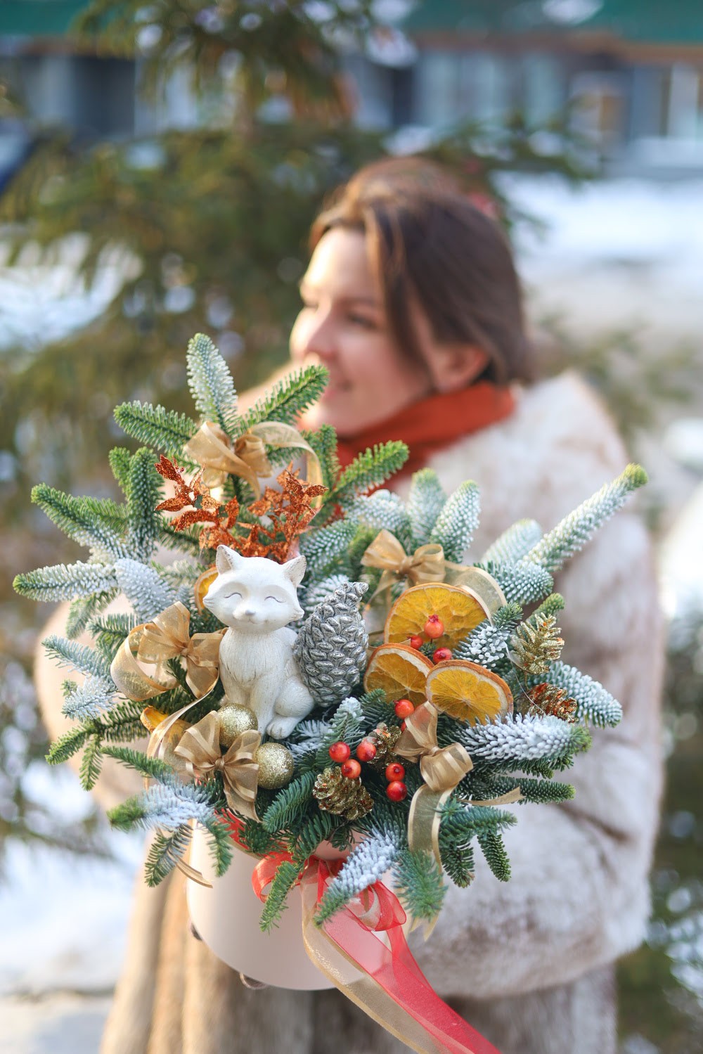 Новогодняя композиция с лисичкой — изображение 2