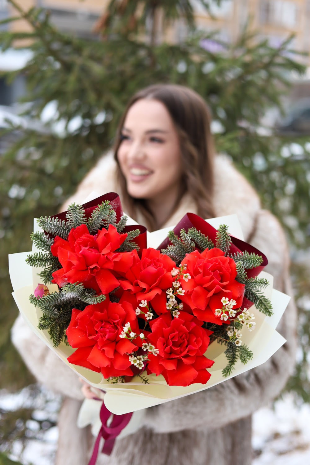 Букет с крупными французскими розами — изображение 2