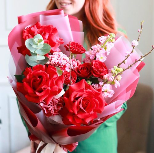 Стильный букет с французскими розами