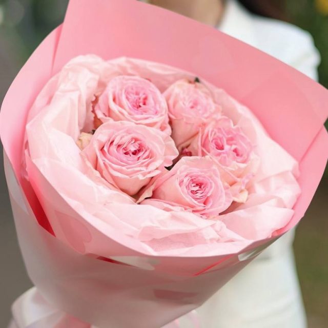 Букет пионовидных роз Pink O'Hara