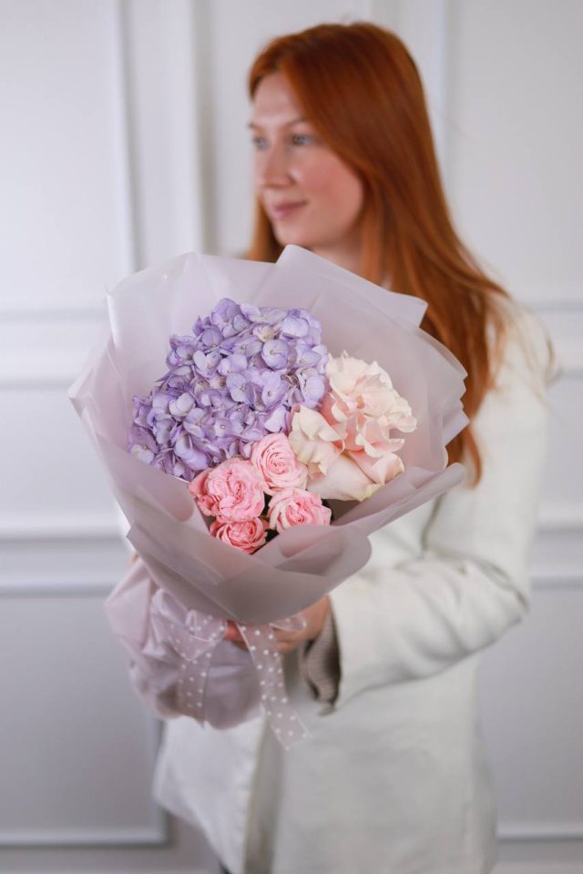 Нежный букет с французской розой — изображение 2