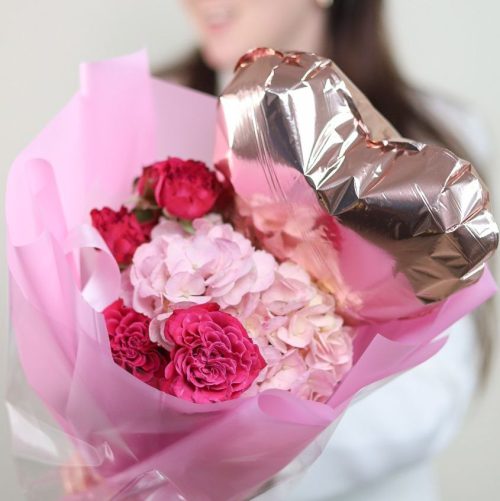 Милый букет с шаром