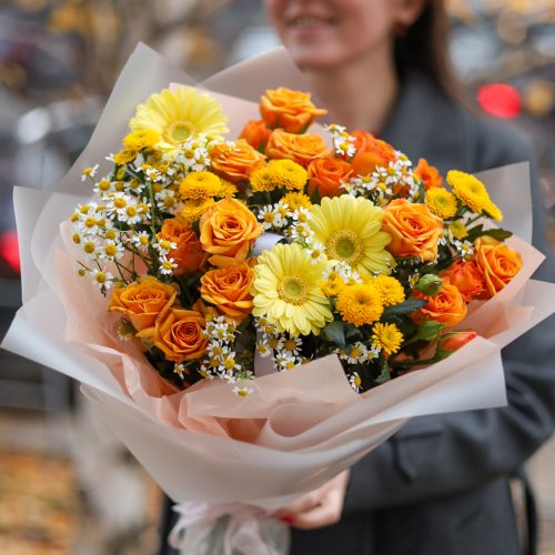 Осенний букет с герберами