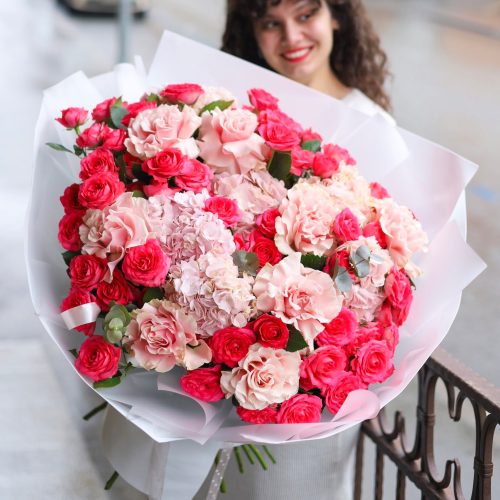 Роскошный авторский букет "Чарующий закат"