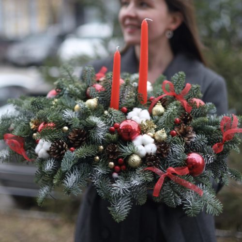Шикарная композиция с новогодним декором