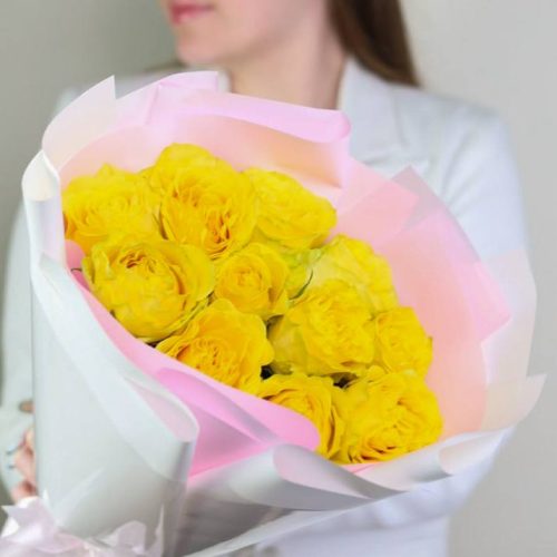 Солнечный букет роз