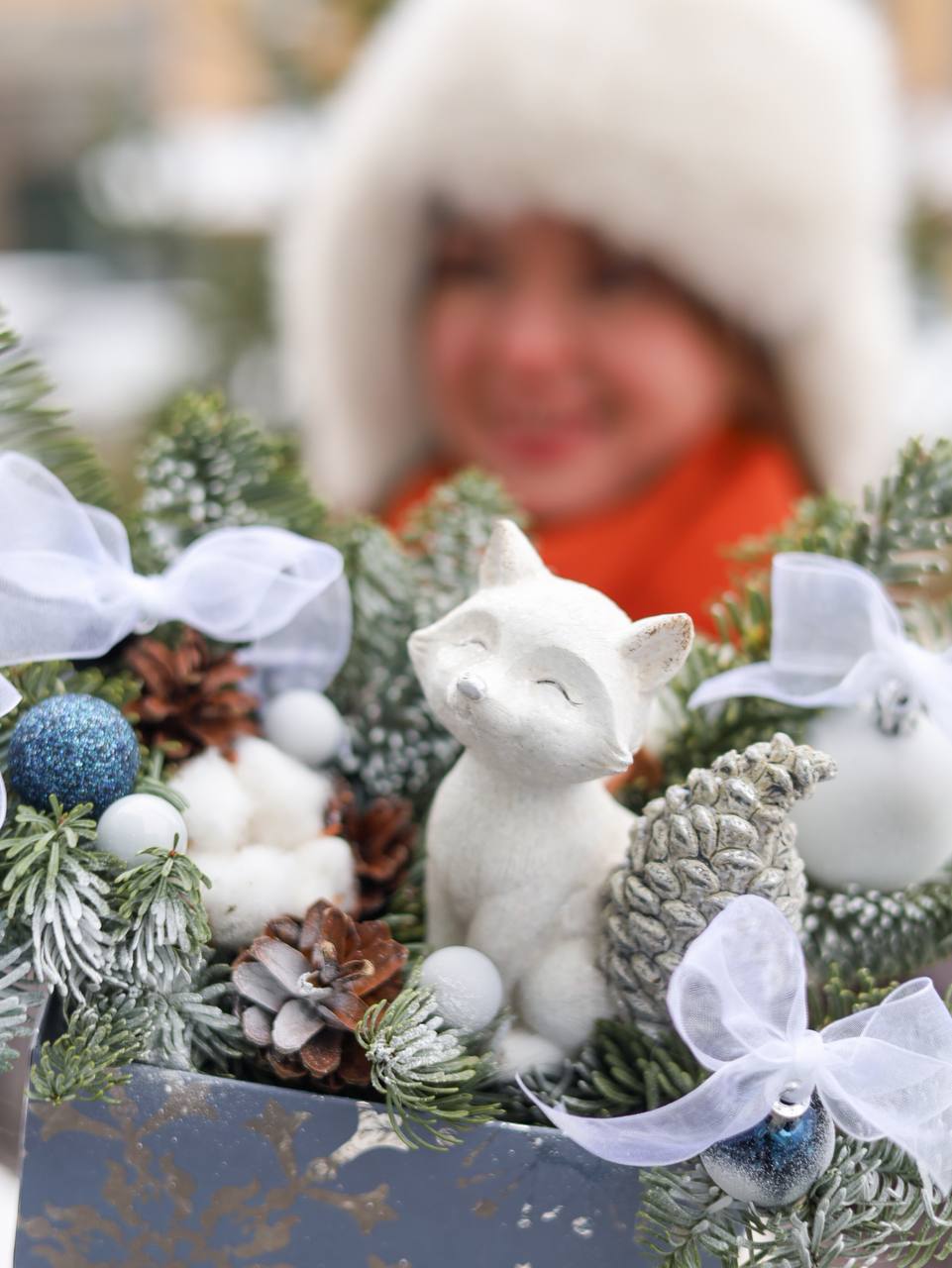 Зимняя композиция с лисичкой — изображение 3