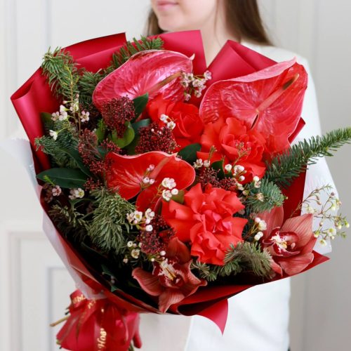 Авторский букет "Алое сердце"