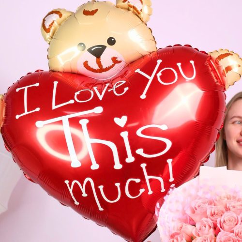 Большой шар "Мишка с сердцем"